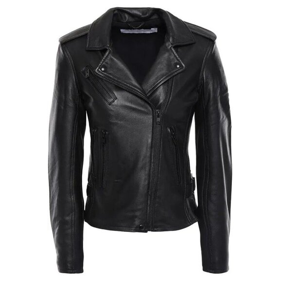 IRO Paris Newhan Lambskin Leather Jacket Black Size 42 FR, Retail $1,345 - Picture 16 of 16